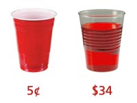 Red Plastic Solo Cup vs. Glass Version